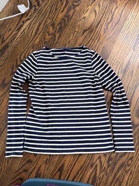 Petit Bateau Navy and White Striped shirt small
